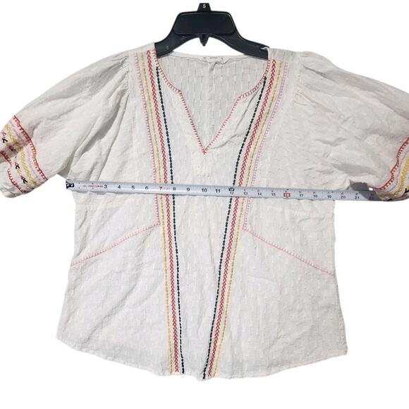 ACOS&A Eyelet Top White Embroidered Womens Size Small Boho Hippie Festival - Picture 6 of 8